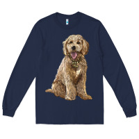 Navy goldendoodle Long Sleeve Tee - BarkalooDesign