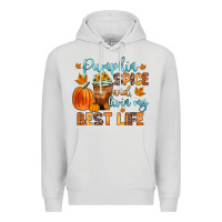 Dove Grey pumpkin spice and livin  my best life Premium Hoodie - Zillion Design Studio