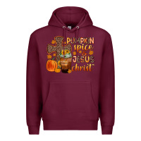 Burgundy pumpkin spice and jesus christ Premium Hoodie - Zillion Design Studio