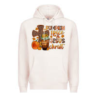 Pale Pink pumpkin spice and jesus christ Premium Hoodie - Zillion Design Studio