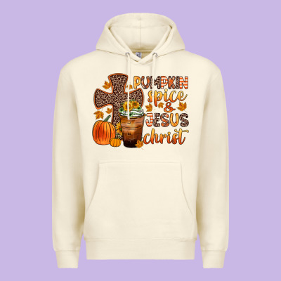 Pumpkin Spice And Jesus Christ Premium Hoodie Designed By Zillion Design Studio