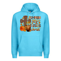 Ocean Blue pumpkin spice and jesus christ Premium Hoodie - Zillion Design Studio