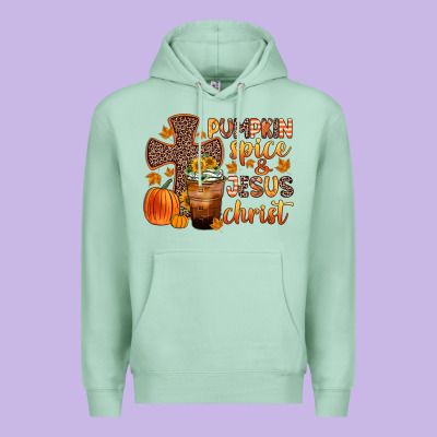 Pumpkin Spice And Jesus Christ Premium Hoodie Designed By Zillion Design Studio