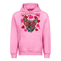 Fuchsia Pink valentine's day french bulldog puppy Urban Hoodie - RanaPortraitStore