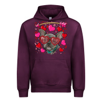 Mauve Wine valentine's day french bulldog puppy Urban Hoodie - RanaPortraitStore