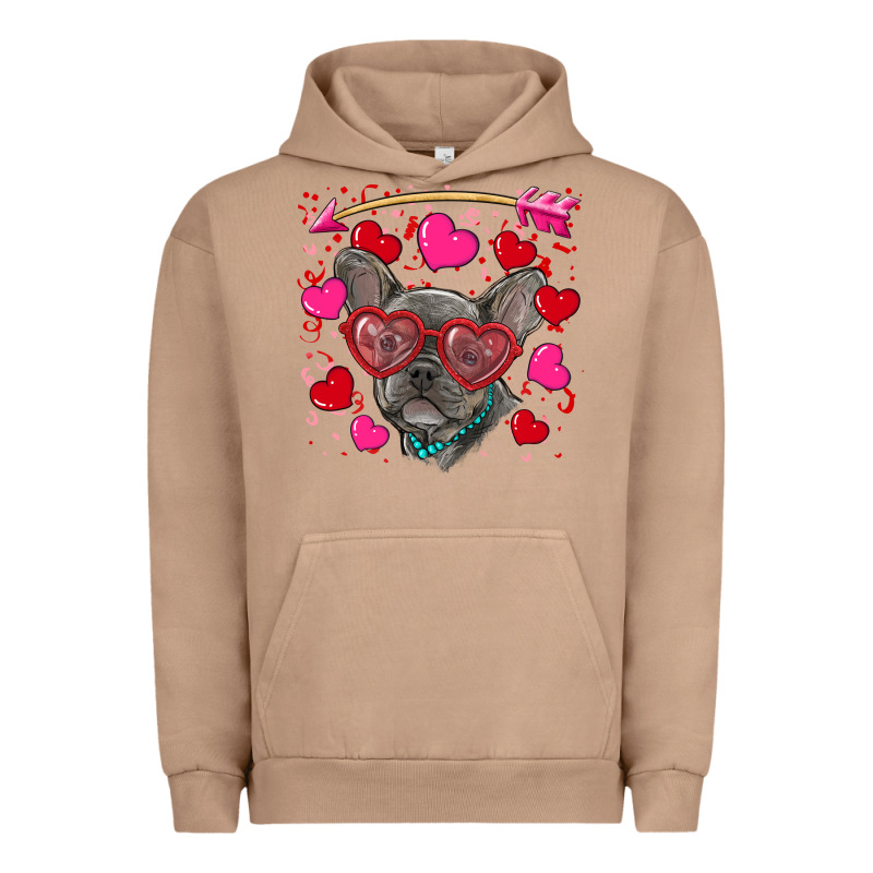 Valentine's Day French Bulldog Puppy Urban Hoodie by RanaPortraitStore | Teevron