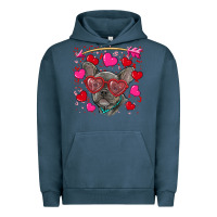 Pigment Midnight Navy valentine's day french bulldog puppy Urban Hoodie - RanaPortraitStore