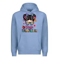 Colony Blue hello kindergarten Premium Hoodie - texasbilliewilder