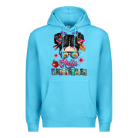 Ocean Blue hello kindergarten Premium Hoodie - texasbilliewilder