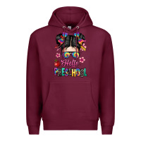 Burgundy hello preschool kid Premium Hoodie - texasbilliewilder