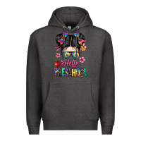 Charcoal Heather hello preschool kid Premium Hoodie - texasbilliewilder
