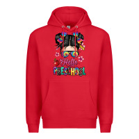 Red hello preschool kid Premium Hoodie - texasbilliewilder