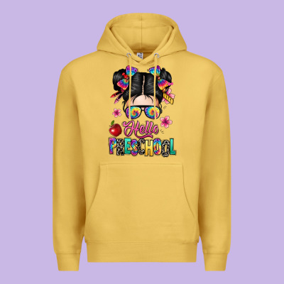 Hello Preschool Kid Premium Hoodie Designed By Texasbilliewilder