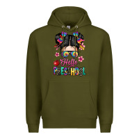 Army Green hello preschool kid Premium Hoodie - texasbilliewilder