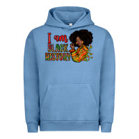 Pigment Pebble Blue i am black history Urban Hoodie - Zillion Design Studio