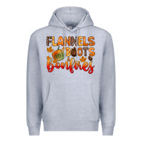 Heather Grey flannels boots and bonfires Premium Hoodie - Zillion Design Studio