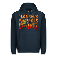 Navy flannels boots and bonfires Premium Hoodie - Zillion Design Studio