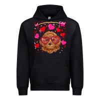 Black valentine's day toy poodle Urban Hoodie - RanaPortraitStore