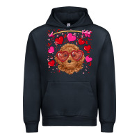 Navy valentine's day toy poodle Urban Hoodie - RanaPortraitStore