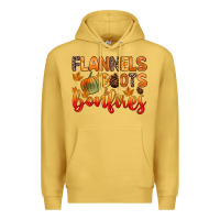 Antique Gold flannels boots and bonfires Premium Hoodie - Zillion Design Studio
