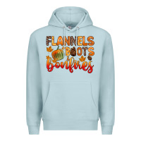 Blue Mist flannels boots and bonfires Premium Hoodie - Zillion Design Studio
