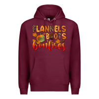 Burgundy flannels boots and bonfires Premium Hoodie - Zillion Design Studio