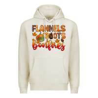 Oatmeal Heather flannels boots and bonfires Premium Hoodie - Zillion Design Studio