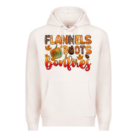 Pale Pink flannels boots and bonfires Premium Hoodie - Zillion Design Studio