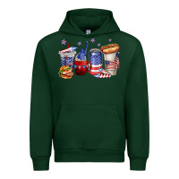 Forest Green 4th of july coffee cups Urban Hoodie - texasbilliewilder