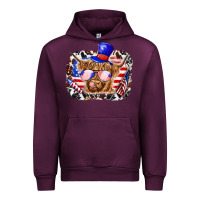 Mauve Wine 4th of july cow Urban Hoodie - texasbilliewilder