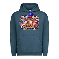 Pigment Midnight Navy 4th of july cow Urban Hoodie - texasbilliewilder