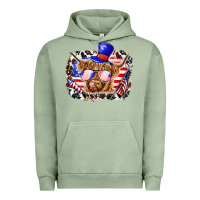 Pigment Oil Green 4th of july cow Urban Hoodie - texasbilliewilder
