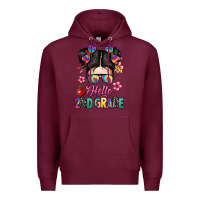 Burgundy hello second grade kid Premium Hoodie - texasbilliewilder