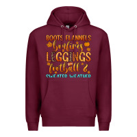 Burgundy boots flannels bonfires leggins football Premium Hoodie - Zillion Design Studio
