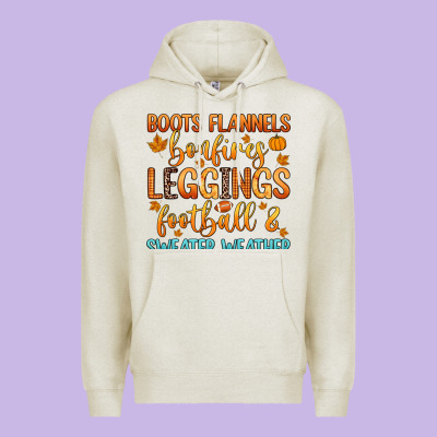 Boots Flannels Bonfires Leggins Football Premium Hoodie Designed By Zillion Design Studio