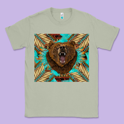 Bear Native American  Tumbler Classic Tee Designed By Barkaloodesign