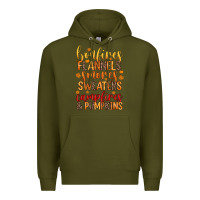 Army Green bonfires flannels s'mores campfires and pumpkins Premium Hoodie - Zillion Design Studio