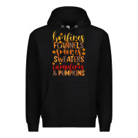 Black bonfires flannels s'mores campfires and pumpkins Premium Hoodie - Zillion Design Studio