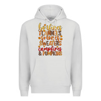 Dove Grey bonfires flannels s'mores campfires and pumpkins Premium Hoodie - Zillion Design Studio