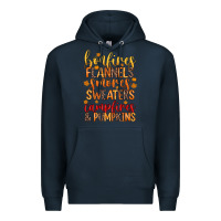 Navy bonfires flannels s'mores campfires and pumpkins Premium Hoodie - Zillion Design Studio