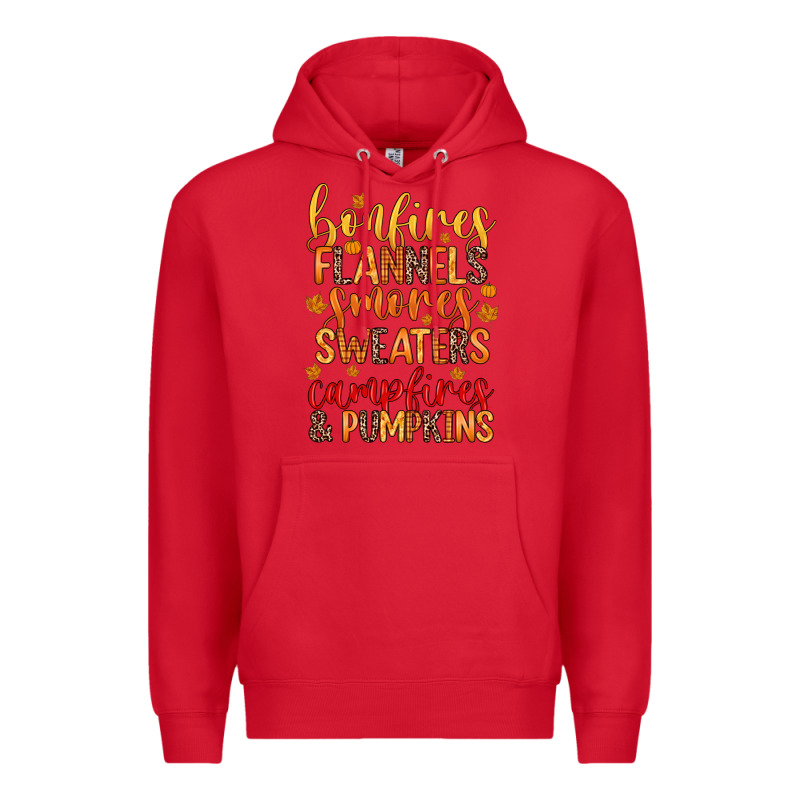 Bonfires Flannels S'mores Campfires And Pumpkins Premium Hoodie by Zillion Design Studio | Teevron