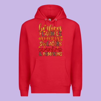 Bonfires Flannels S'mores Campfires And Pumpkins Premium Hoodie Designed By Zillion Design Studio