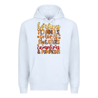 White bonfires flannels s'mores campfires and pumpkins Premium Hoodie - Zillion Design Studio