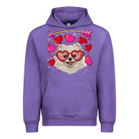 Tulip valentine's day white pomeranian Urban Hoodie - RanaPortraitStore