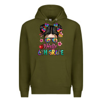 Army Green hello sixth grade kid Premium Hoodie - texasbilliewilder
