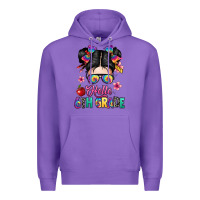 Purple hello sixth grade kid Premium Hoodie - texasbilliewilder