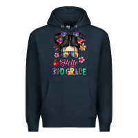 Navy hello third grade kid Premium Hoodie - texasbilliewilder