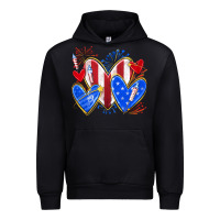 Black 4th of july hearts Urban Hoodie - texasbilliewilder
