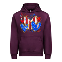 Mauve Wine 4th of july hearts Urban Hoodie - texasbilliewilder
