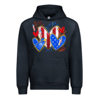 Navy 4th of july hearts Urban Hoodie - texasbilliewilder